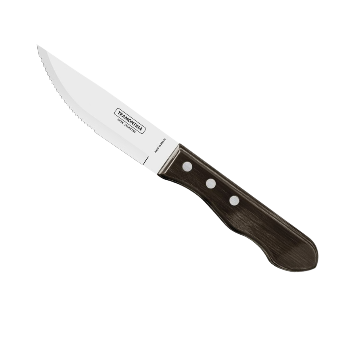 Faca Churrasco Jumbo Tramontina Inox Cabo Madeira Polywood Castanho