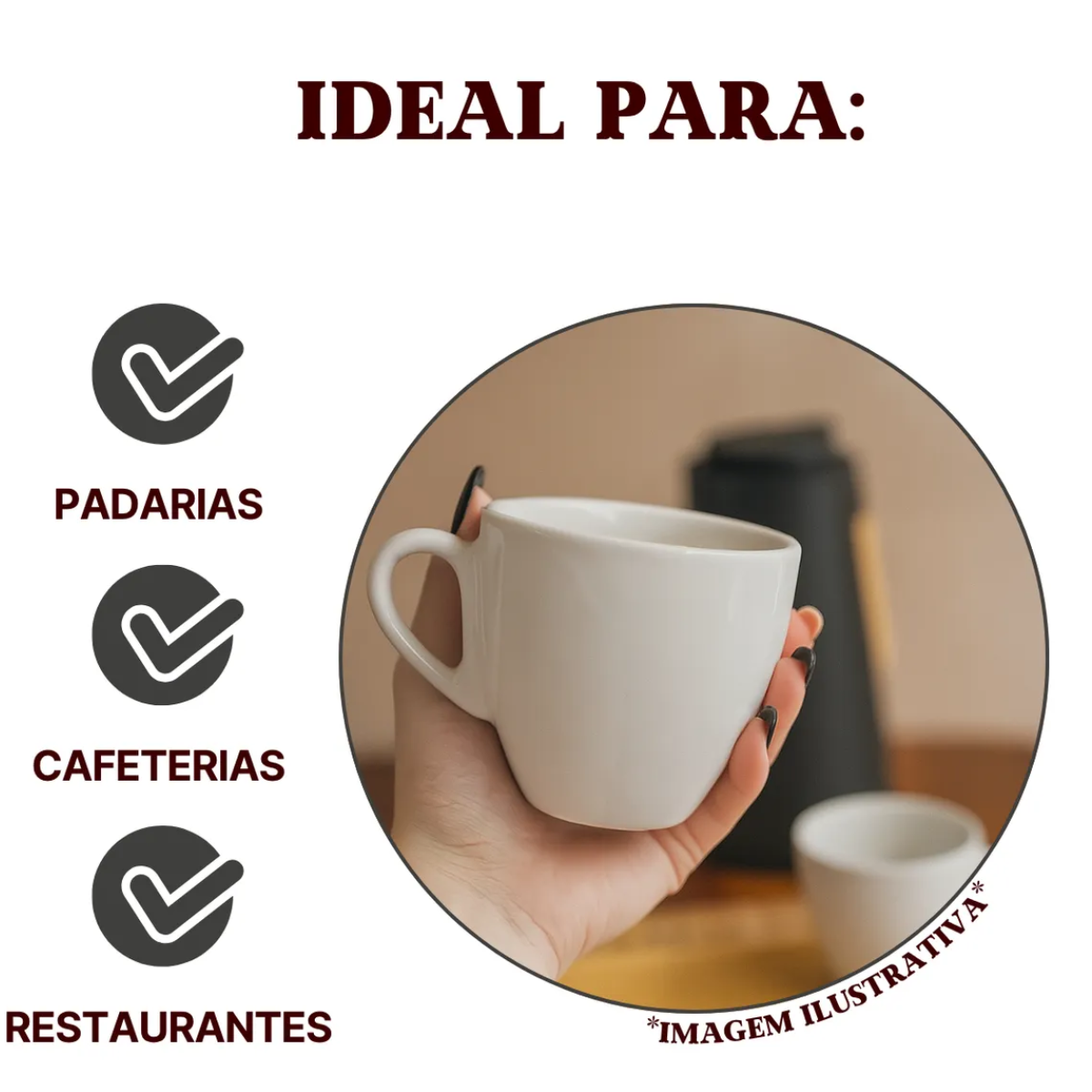 Xicara Coquinho Porcelana 200ml