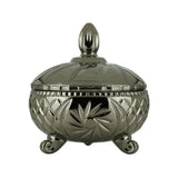 Potiche Cinza Metalizado Decorativo para Mesa Lyor