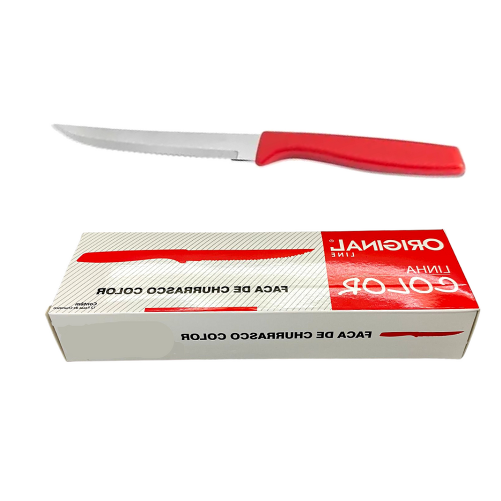 Faca de Churrasco Color Vermelha Original