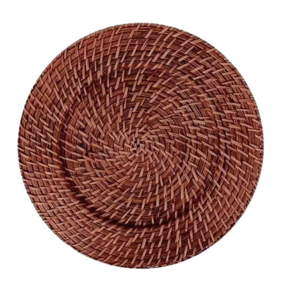 Sousplat Redondo Fechado Rattan Escuro GZT
