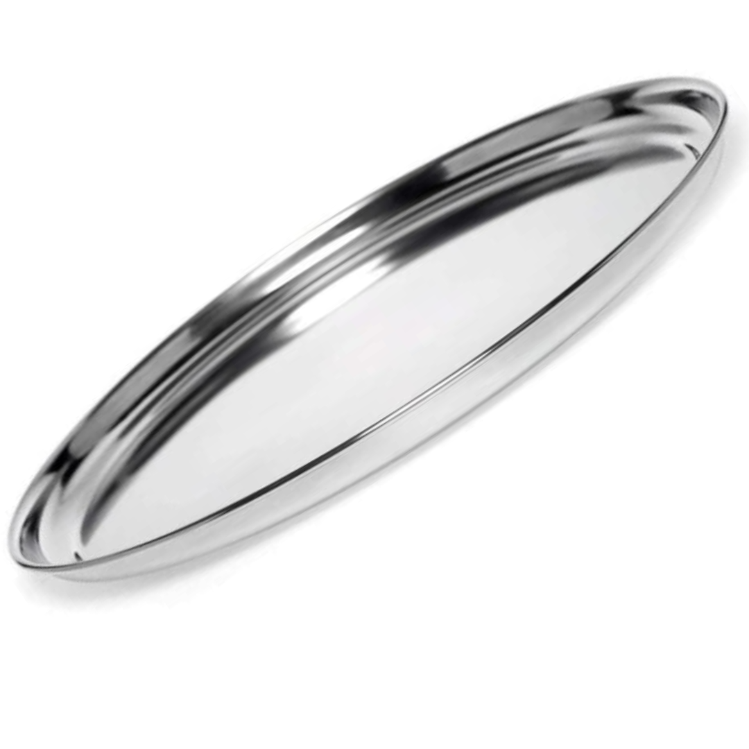 Bandeja Redonda em Aço Inox 36cm KeHome