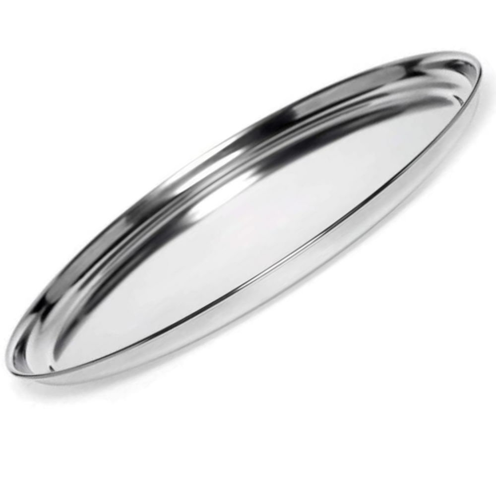 Bandeja Redonda em Aço Inox 36cm KeHome