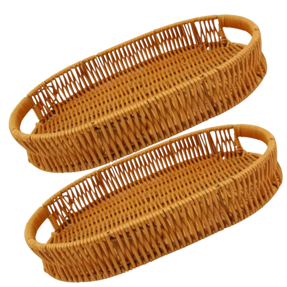 Cesto Organizador Bandeja Metal e Plástico Marrom Clink