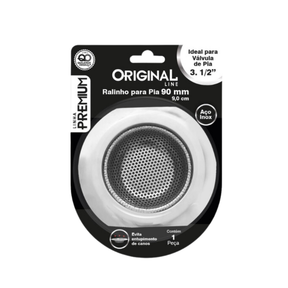 Ralo de Pia em Aço inox 9 cm Premium Original