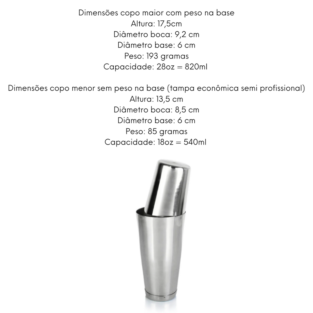 Coqueteleira de Boston em Inox 820ml - A Gourmet