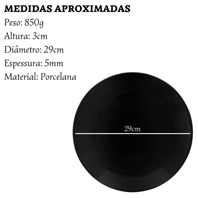 Prato Raso Coup Black de Porcelana 28,3cm Main Image