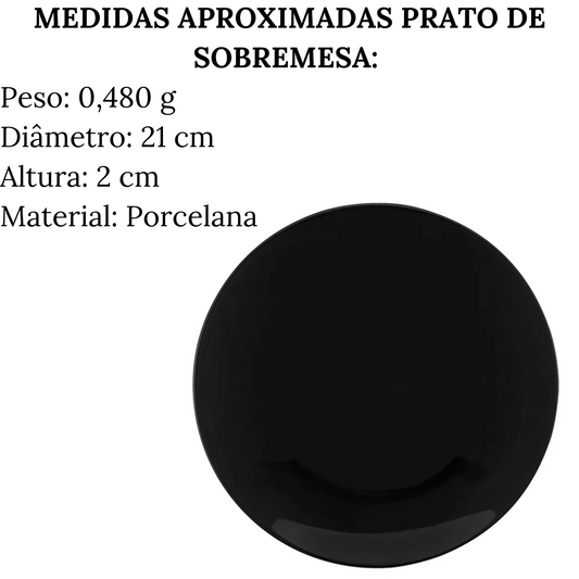 Prato de Sobremesa 21cm Coup Black Oxford