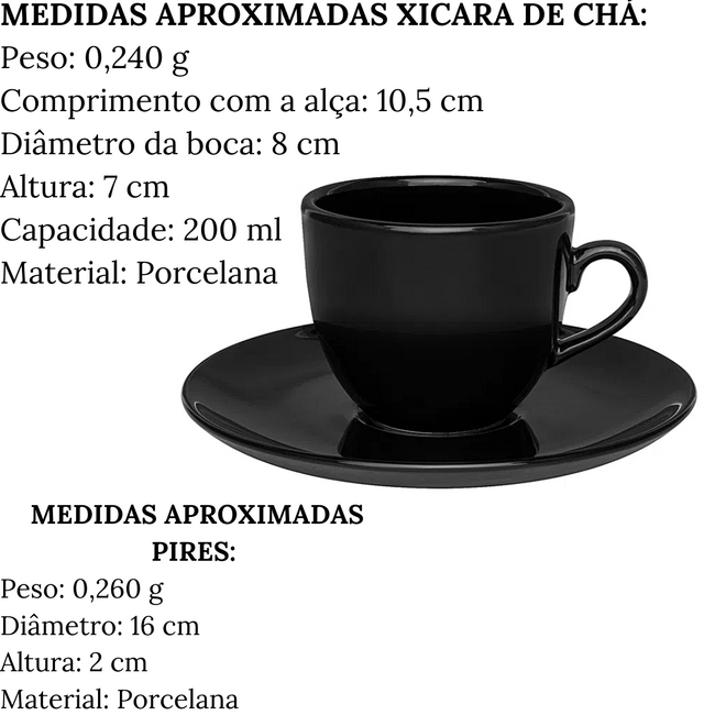Xicara de Chá de 200ml Com Pires Coup Black Main Image