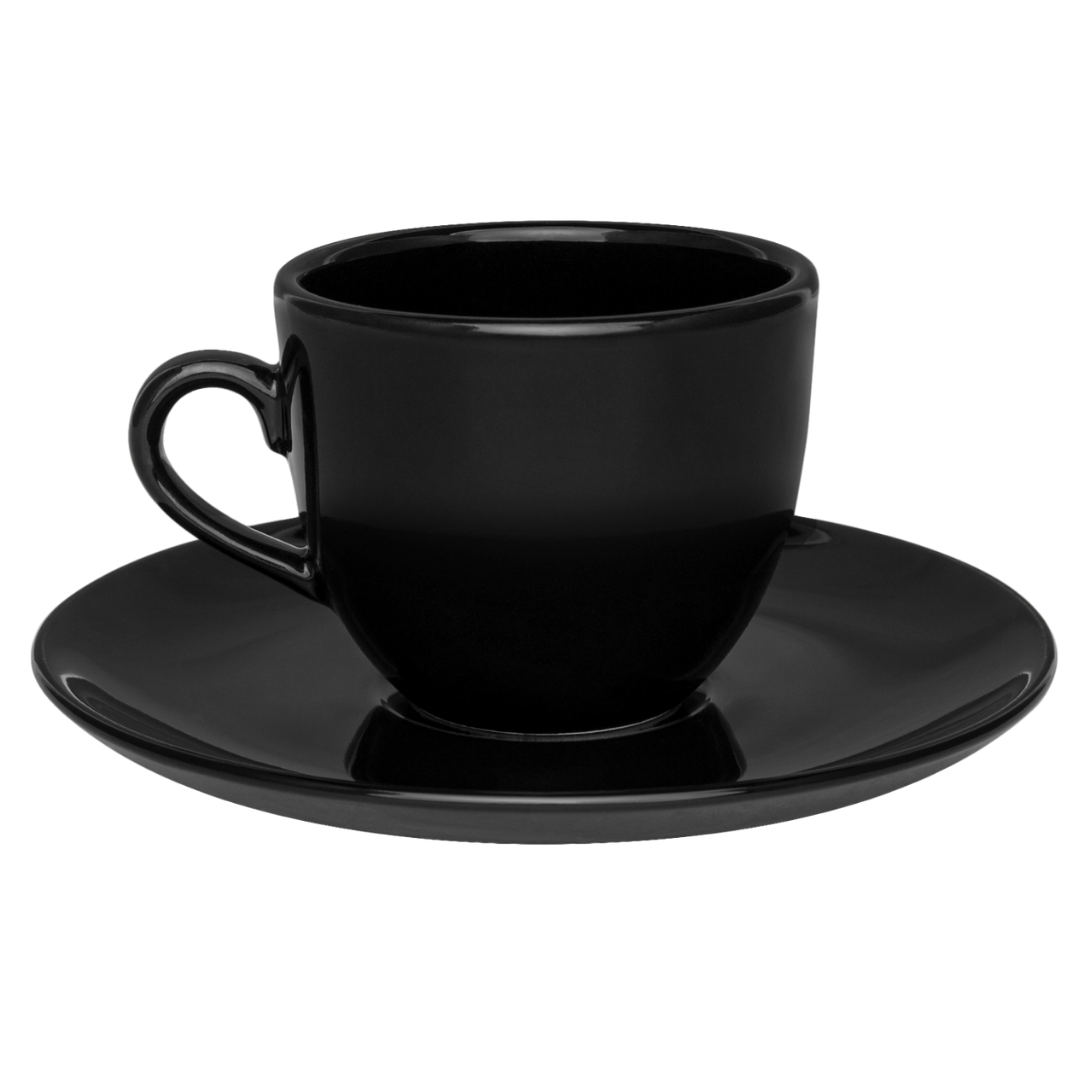 Xicara de Chá de 200ml Com Pires Coup Black Oxford