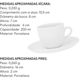 Xicara de Chá de 200ml Com Pires Coup White Oxford