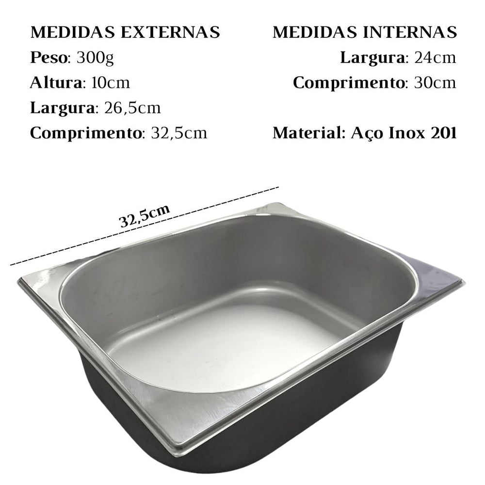 Cuba em Aço Inox GN 1/2 Sem Alça TecnoCuba