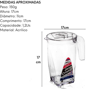 Jarra Cristal em Acrilico de 1,2L Erca Plast