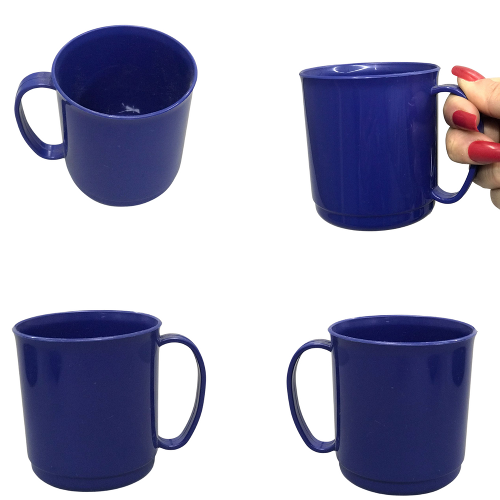 Caneca Escolar Azul de 300ml de Plástico Erca Plast
