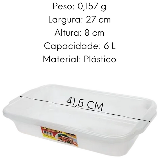 Bandeja Multiuso de Plastico Sem Tampa de 6L