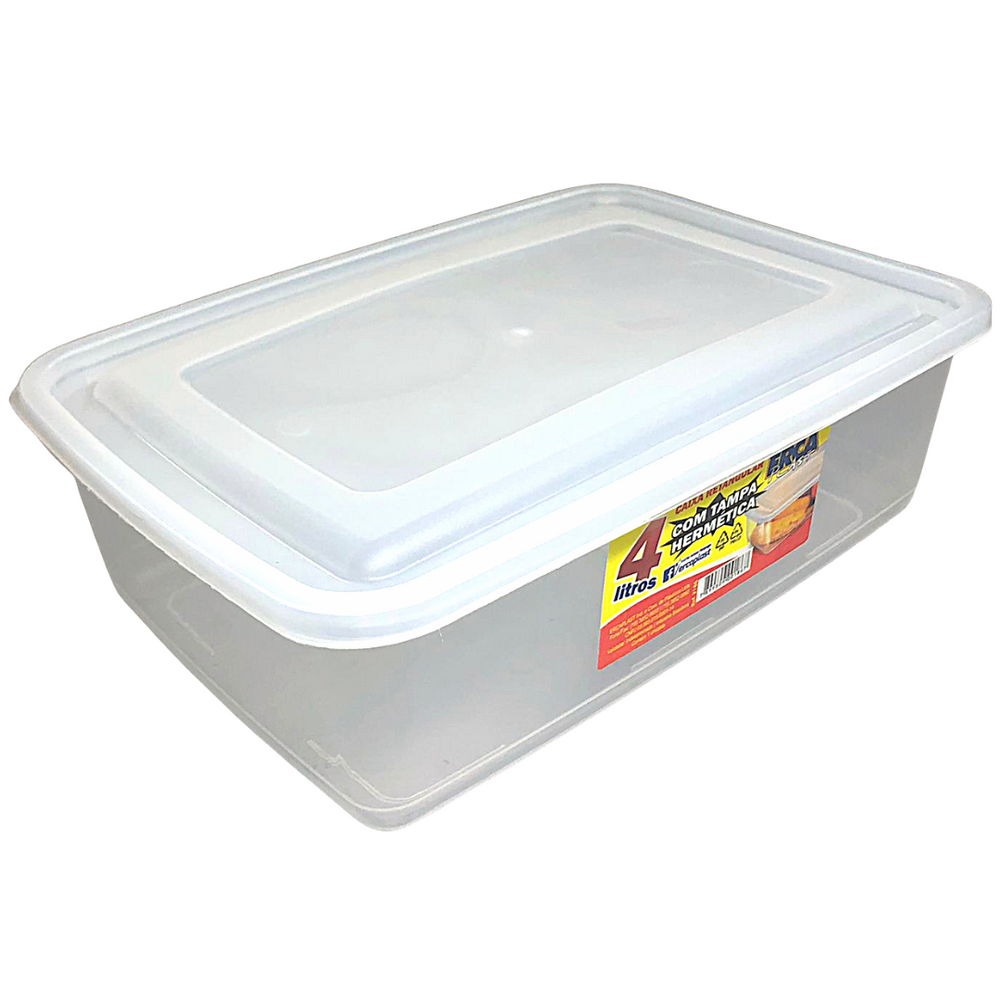 Caixa Retangular Tampa Hermética 4L Erca Plast