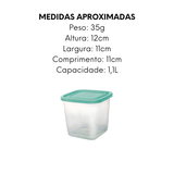 Pote Mantimento Quadrado Tampa Sortida 1,1L - A Gourmet