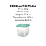 Pote de Mantimento Quadrado 2,1L - A Gourmet