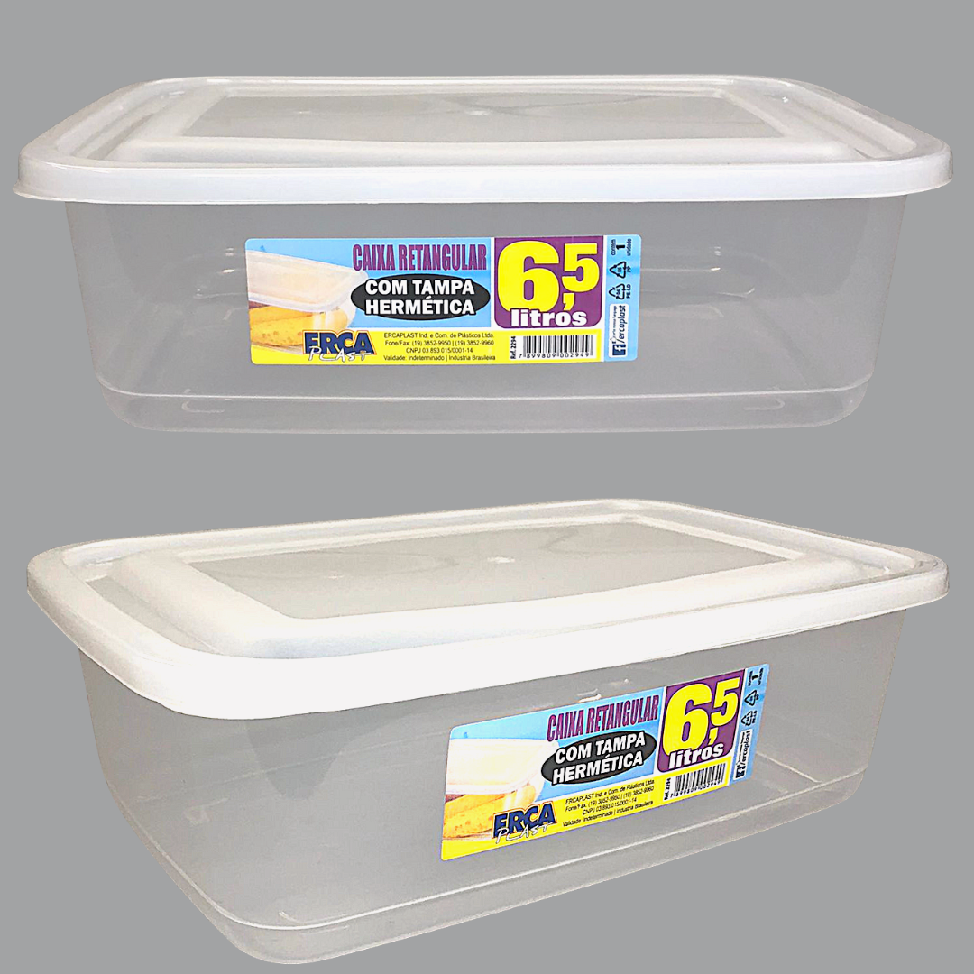 Caixa Retangular Tampa Hermética 6,5L - A Gourmet