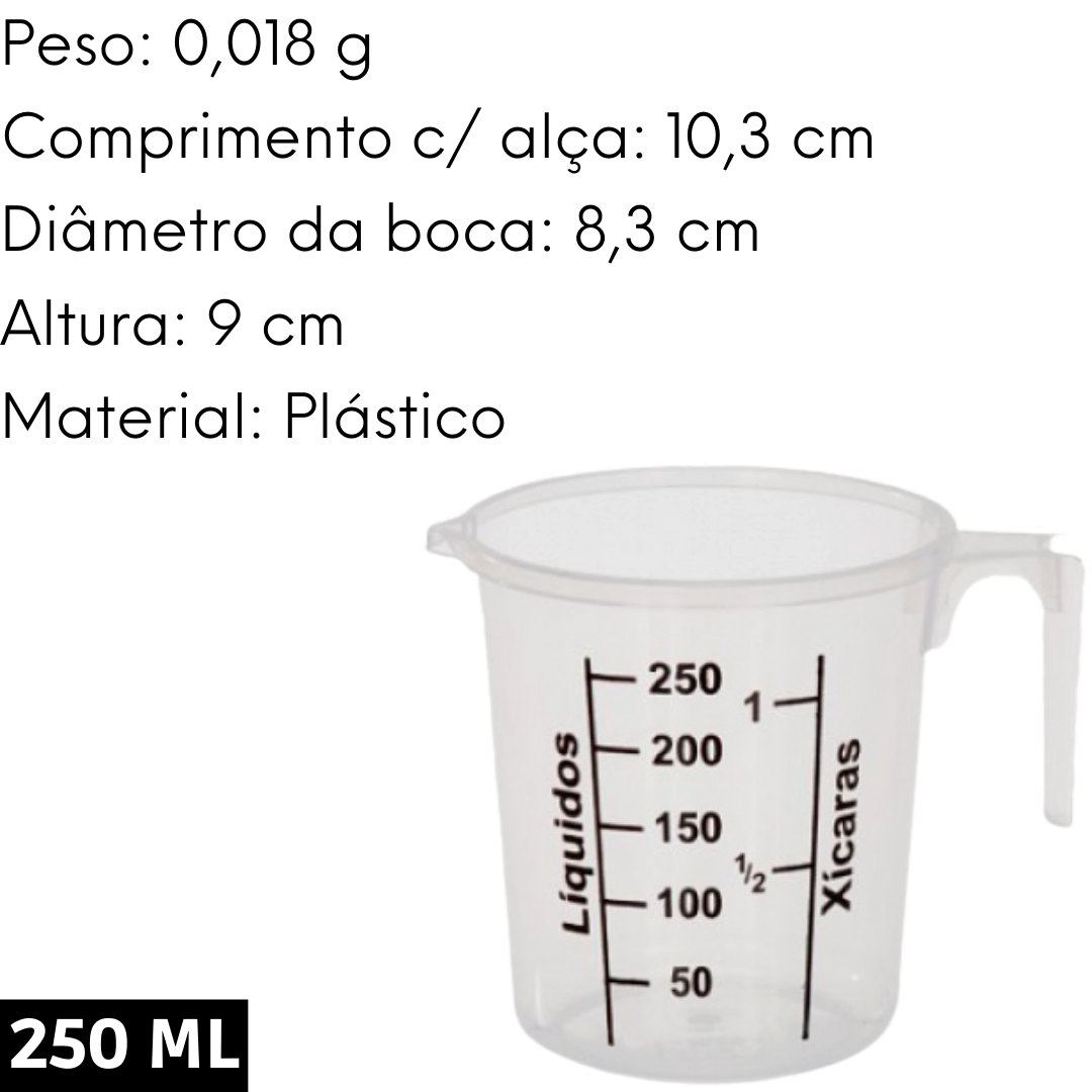 Jarra Graduada Transparente Sortida 250ml Erca Plast