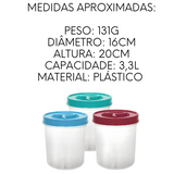 Pote Mantimento Redondo de Plastico 3,3L