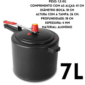 Panela de Pressão Preta Antiaderente 7L Eirilar