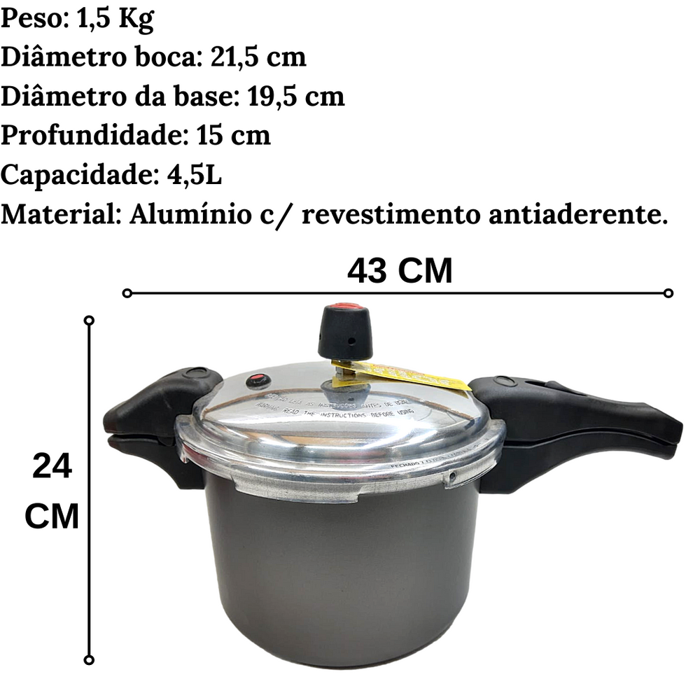 Panela de Pressão Fechamento Externo Grafit Eirilar