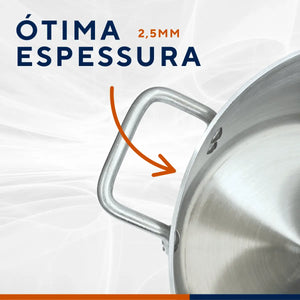Caçarola Hotel Reta N36 Aluminio Cajamac