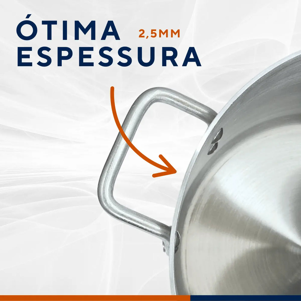 Caçarola Hotel Reta N34 Alumínio Cajamac