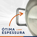 Caçarola Hotel Reta N20 Aluminio - A Gourmet