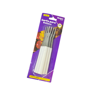 Conjunto 6 Garfos Petiscos 13,5cm Branco Etilux