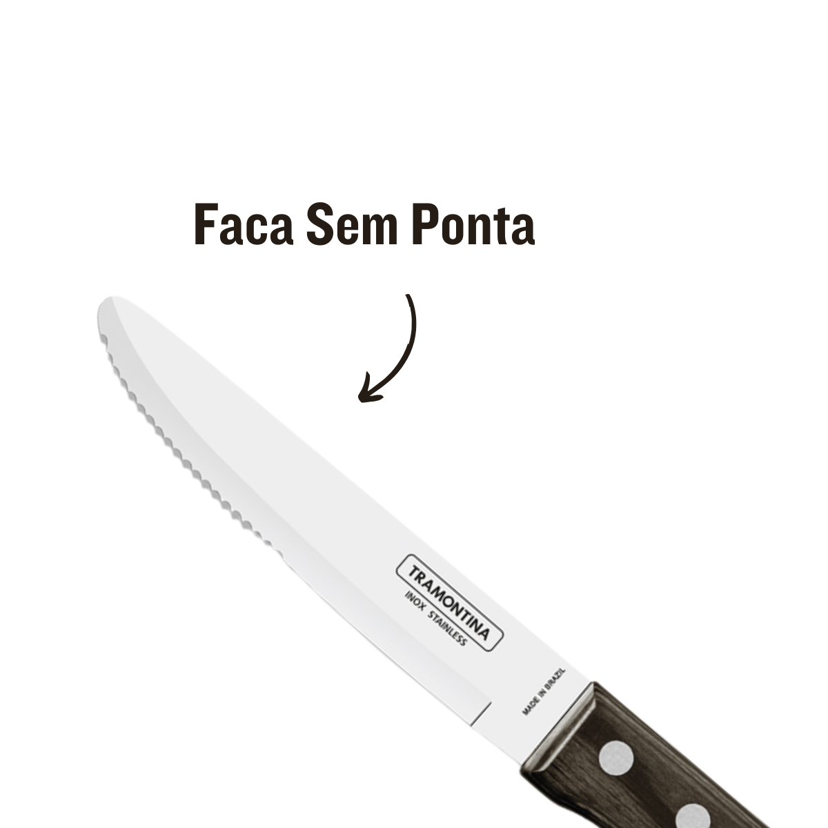 Faca Churrasco Jumbo Tramontina S/Ponta Polywood