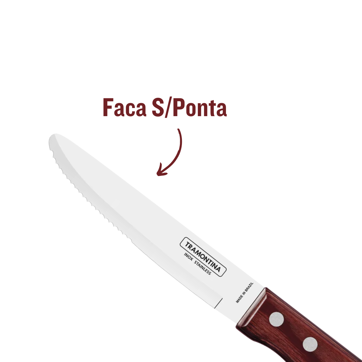 Faca Churrasco Jumbo Tramontina Polywood S/Ponta