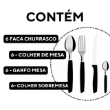 Conjunto 24 Peças Piemonte Preto A Gourmet