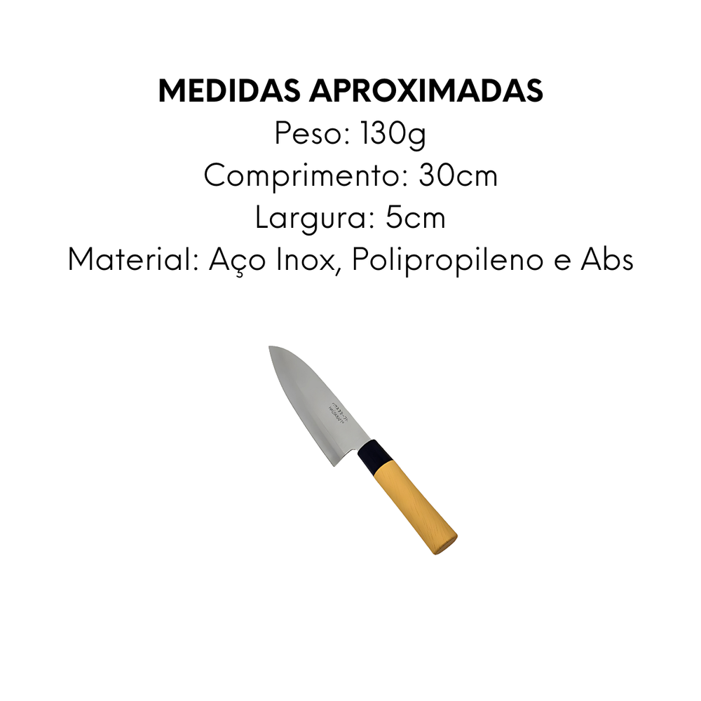 Faca Sushi Santoku 7° Aço Inox - A Gourmet
