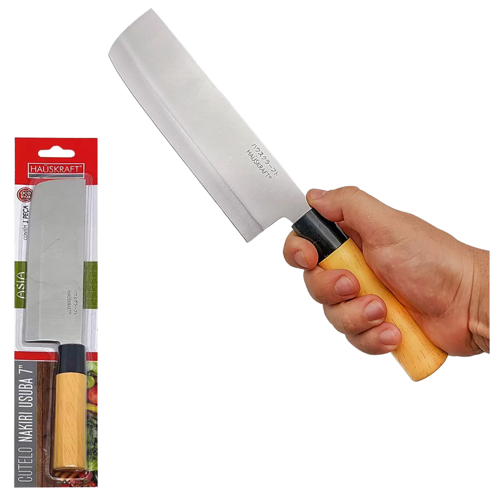 Cutelo Asia Nakiri Usuba 7 Polegada de Aço Inox Etilux