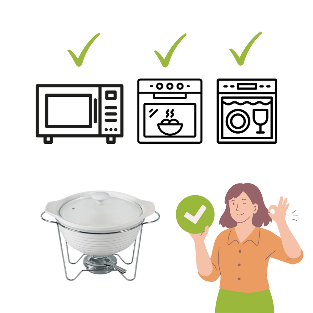 Rechaud de Porcelana Redondo Com Queimador 2,3L Dynasty