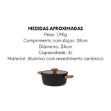 Caçarola Antiaderente Terracota N24 Com Tampa - A Gourmet