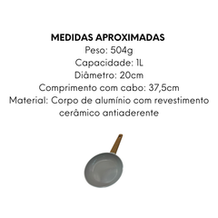 Frigideira Norma Cinza Antiaderente Revestida Cerâmica - A Gourmet