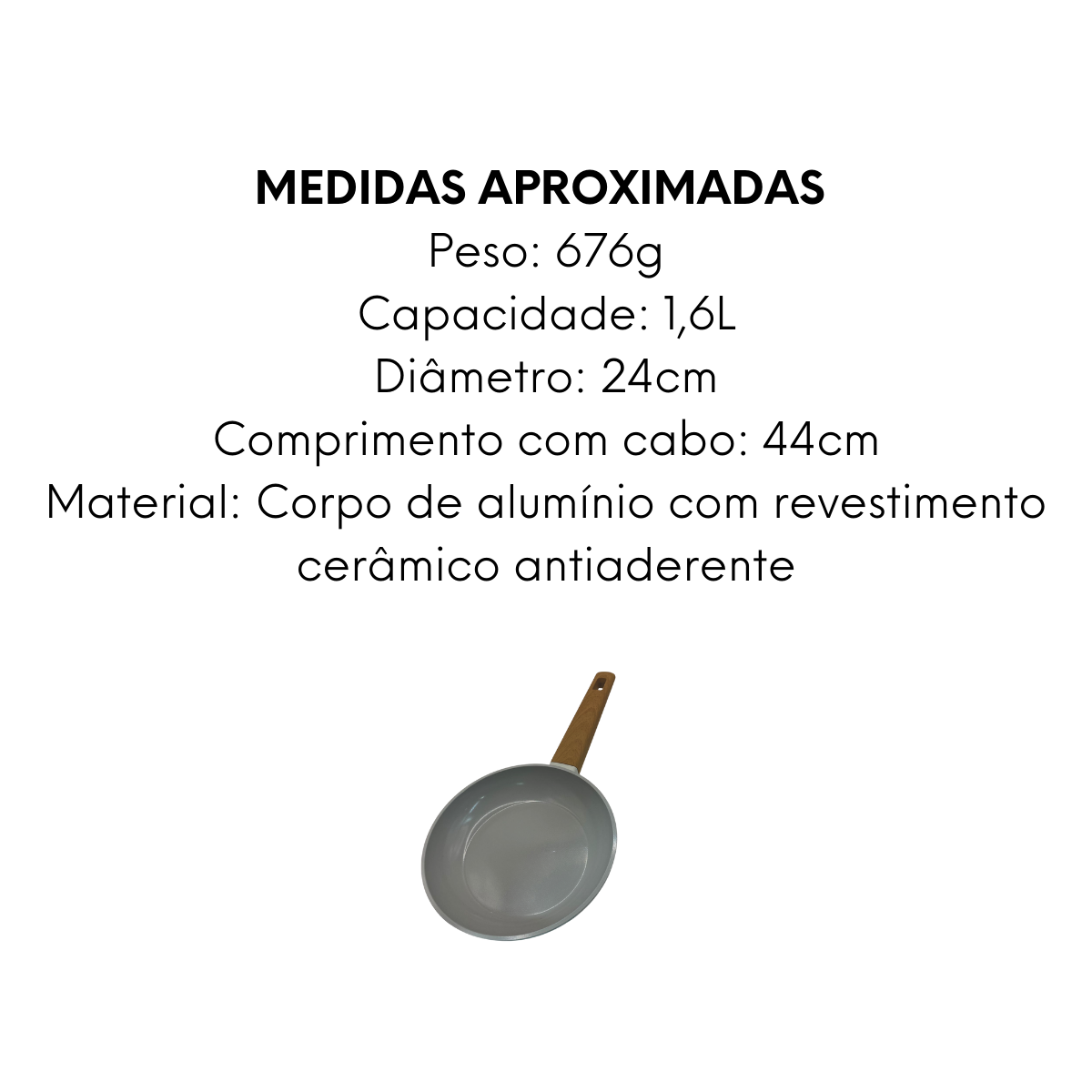 Frigideira Norma Cinza 24cm Revestimento Cerâmico Antiaderente - A Gourmet