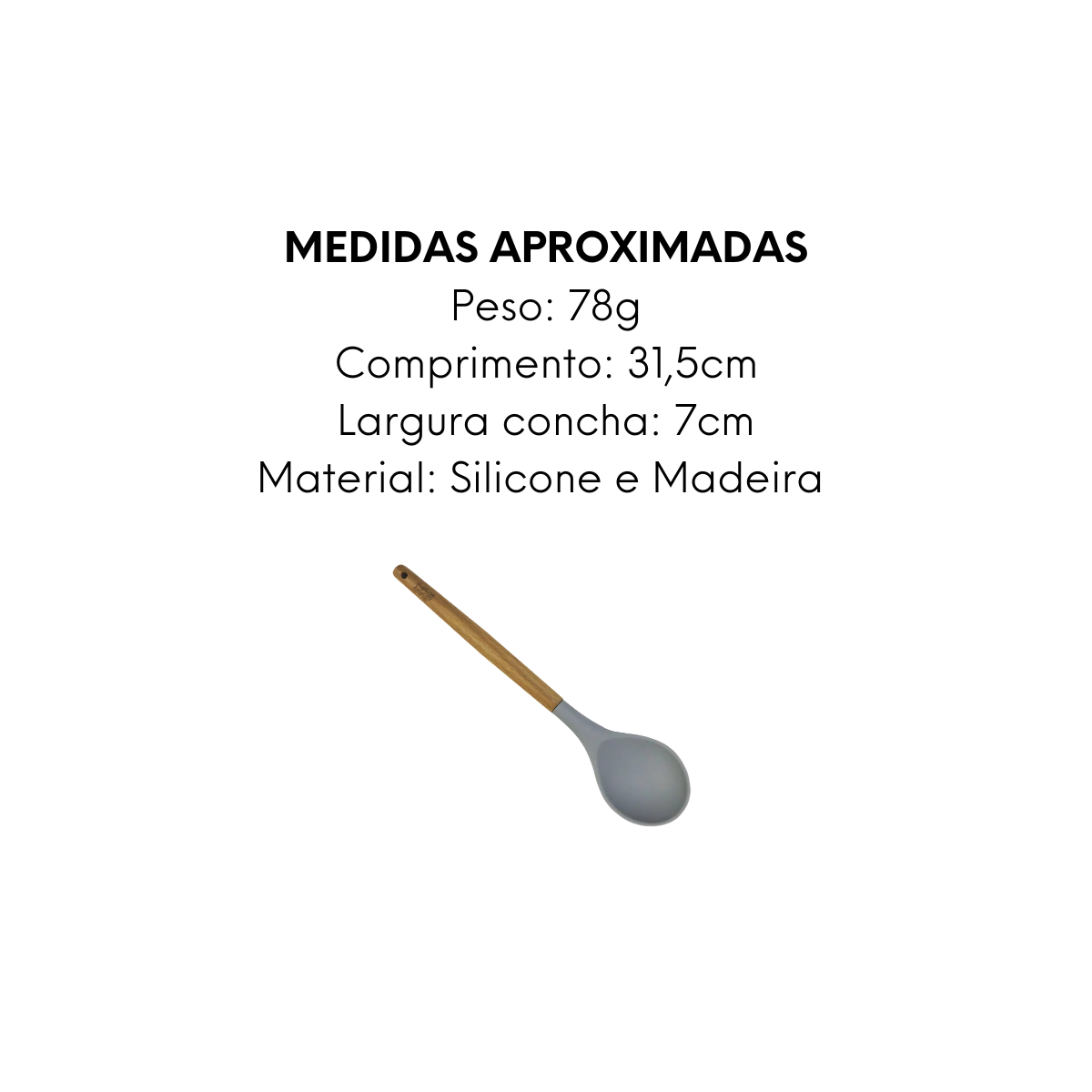 Colher Silicone Cabo Madeira Fracalanza