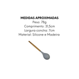 Colher Silicone Cabo Madeira Fracalanza