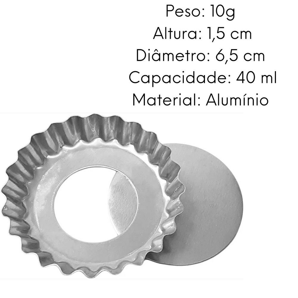 12 Forminhas Para Torta N5 Fundo Falso R&S