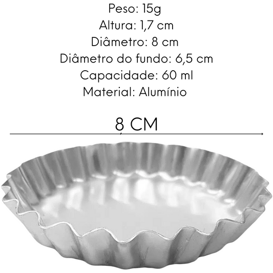 12 Forminha Para Torta N6 em Aluminio