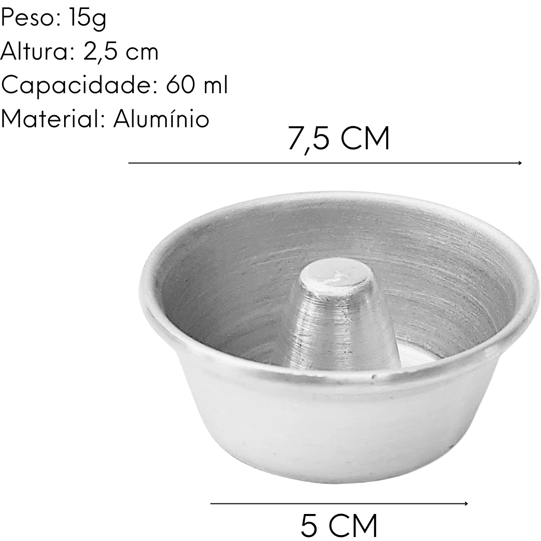 12 Forminha N1 Para Torta Suiça 60ml Aluminio R&S