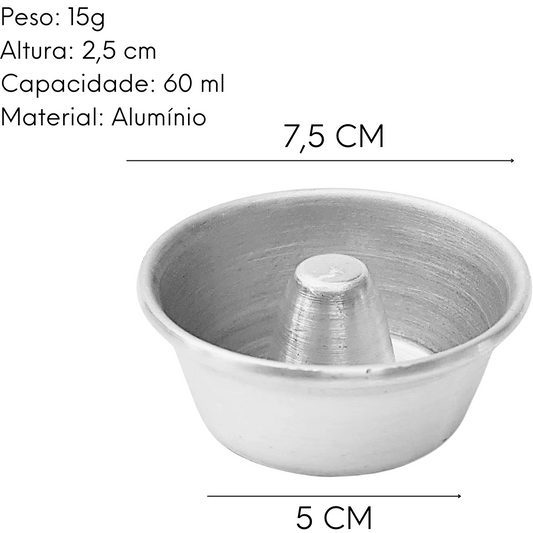 12 Forminha N1 Para Torta Suiça 60ml Aluminio