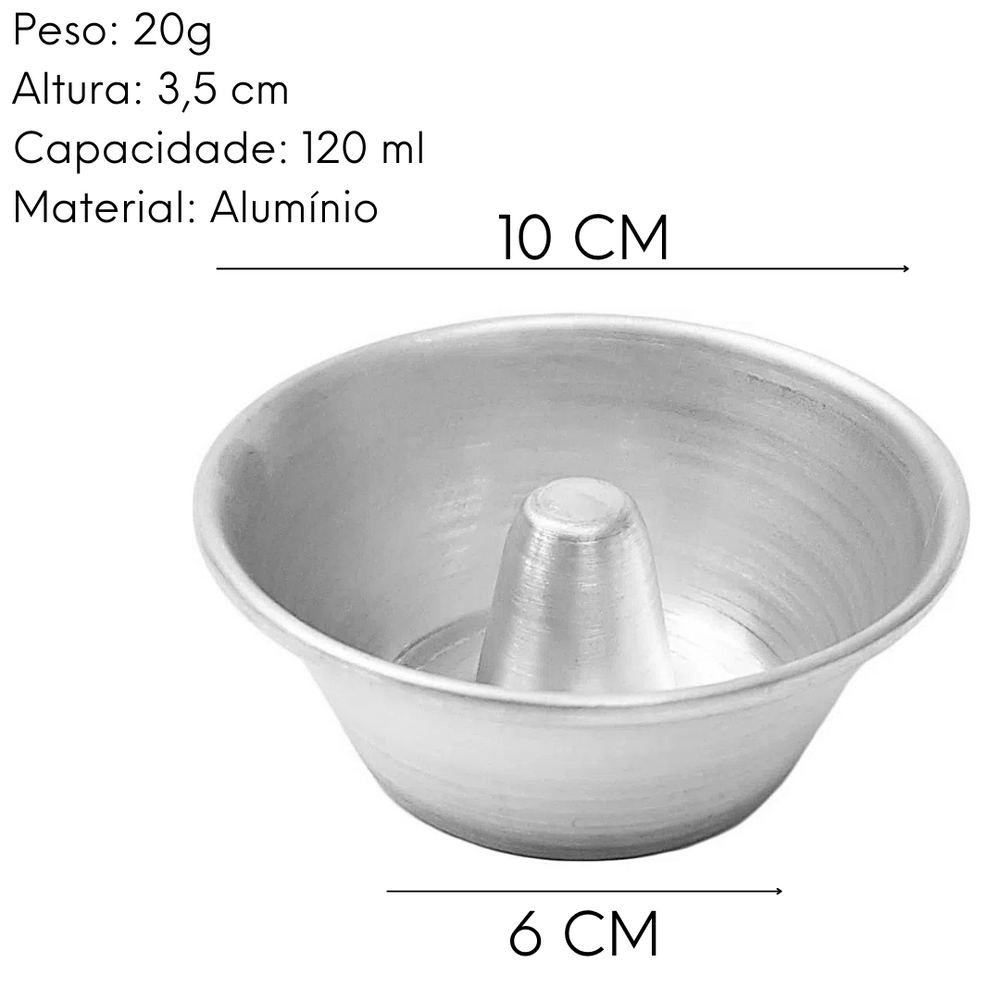 12 Forminha Para Torta Suiça 120ml Aluminio R&S