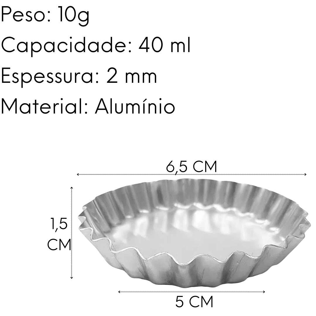 12 Forminha Para Torta N5 em Aluminio R&S