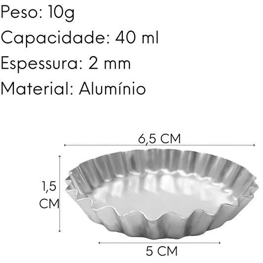 12 Forminha Para Torta N5 em Aluminio