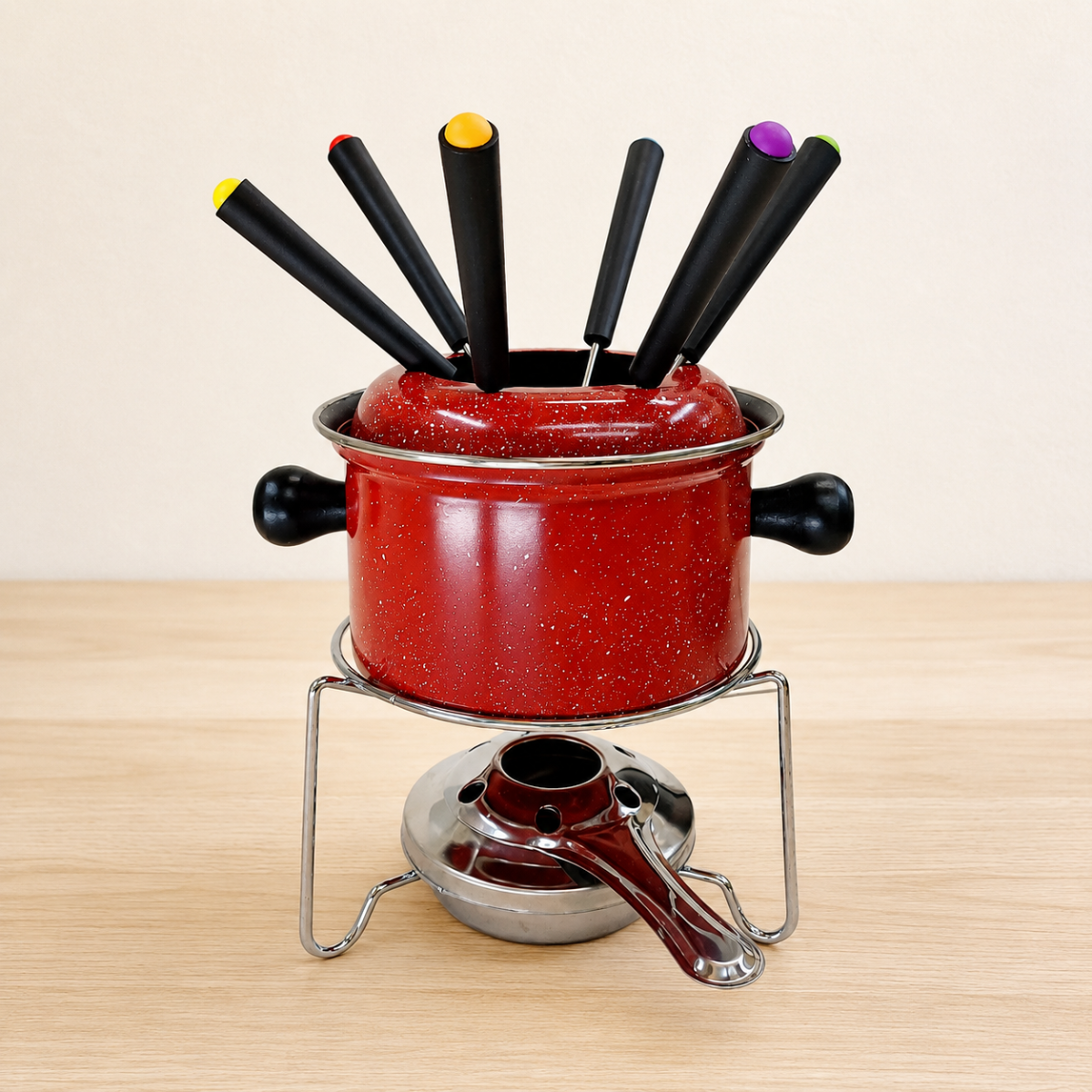 Conjunto Fondue Vermelho 10 Peças